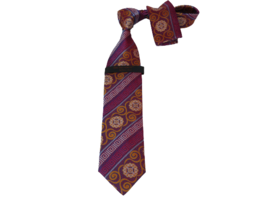 Mens Steven Land 100% Woven Silk Big Knot Tie and Hankie Set BW252,11 Pink Multi - £30.57 GBP