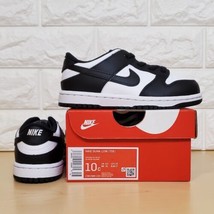Nike Dunk Low (TDE) Size 10c Toddler Panda Black White CW1589-100 - £86.18 GBP