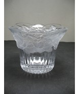 Vintage Japanese Crystal Candy Bowl with Frosted Roses on the Side USED - $188.77 MXN