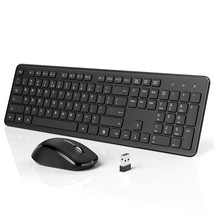 Wireless Keyboard And Mouse, Full-Size Quiet Keyboard Mouse Combo, 2.4Ghz Power- - £59.64 GBP