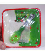 Christmas Bowl And Spreader New Snowman Green Red And White In Color Col... - $7.80