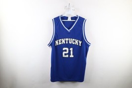 Vintage Mens XL Spell Out University of Kentucky Basketball Jersey Blue #21 - £46.47 GBP