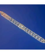 Earth mined Diamond Deco Bar Pin Vintage Antique Platinum Filigree 14k B... - $2,261.66 CAD