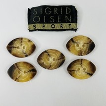 Set of 5 Sigrid Olsen 1&quot; x 11/16&quot; REPLACEMENT Plastic Buttons, Oval Almo... - £6.95 GBP