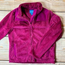 Children’s Place dark pink fuzzy fleece jacket 14 - $8.23