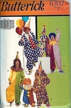 Butterick 6302 CLOWNS Hats Party Mens Misses OR Girl Boy sewing pattern UNCUT FF - £10.02 GBP