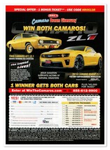 NACC Yellow Camaro ZL1 Dream Giveaway 2013 Full-Page Print Magazine Ad - $9.70
