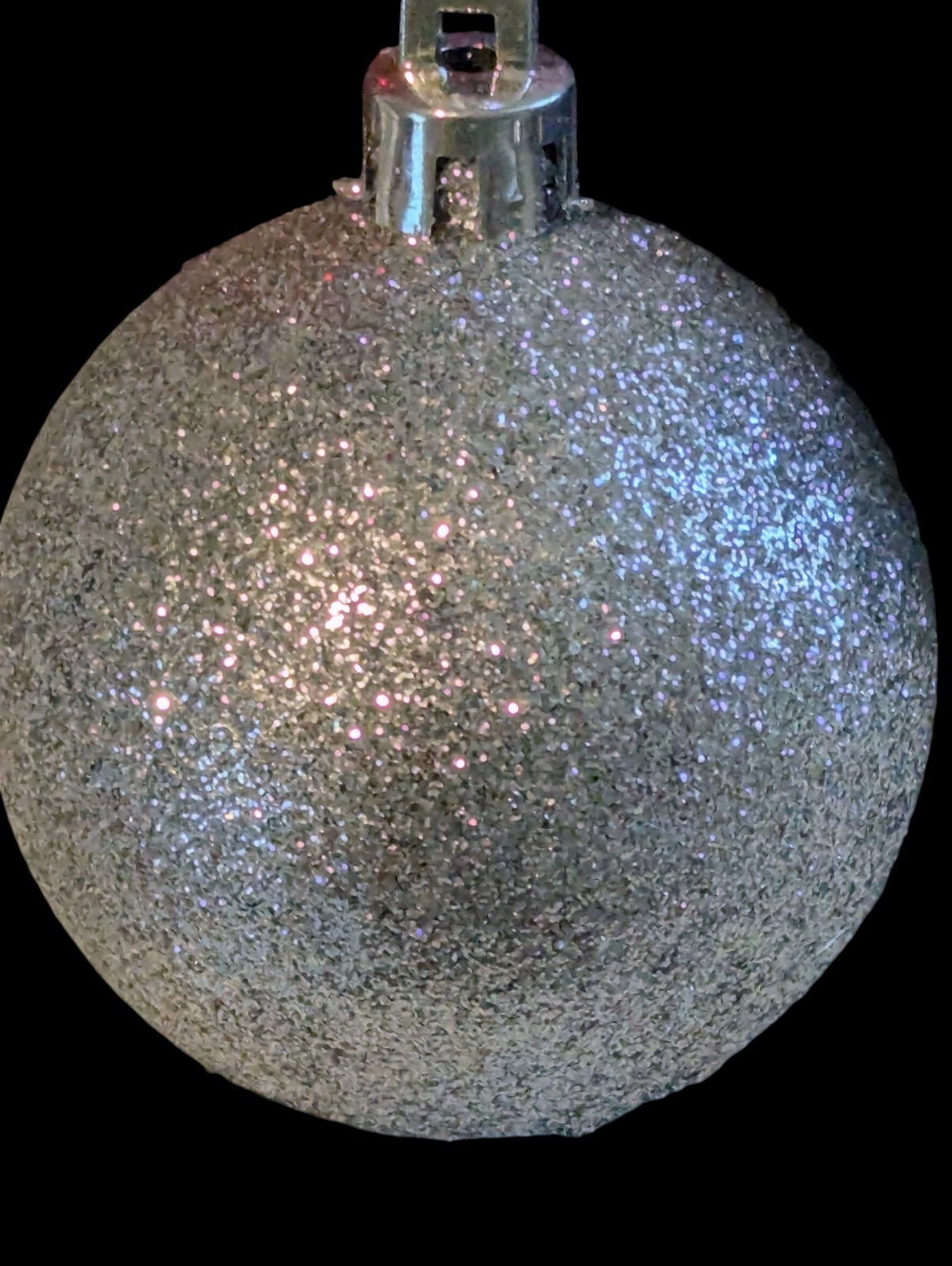 Lot of 12 Shiny Sparkle Christmas Glitter Ornaments Winter Balls Bulbs Vintage Item image 2