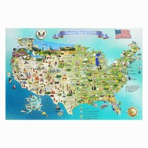 Unique USA map Jigsaw puzzle 2000 pieces boardgame birthday adult 3245du346jewe - £121.50 GBP