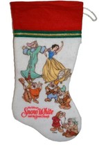 VTG Felt Walt Disney Snow White and the Seven Dwarfs Christmas Stocking 15&quot; Red - £11.47 GBP