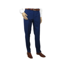 Mens Mantoni Flat Front Trousers Wool Super 140s Classic Fit 40901 French Blue image 2