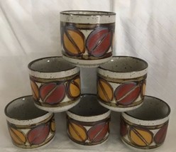 (6) Six OTAGIRI Speckled Handpainted Sake Tea Cup NEW Vintage Leaves RARE - $39.99