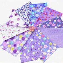 Patchwork Purple Print Fabric Bundle - 10pcs 8x12&quot; (20cmx30 - $24.74