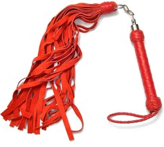 Handmade Heavy-Duty Flogger Whip – Real Red Cowhide Leather with 26 Thic... - $23.99