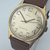 Vintage Timex Analog Quartz Watch Dial England Men Gold Tone ~ For Parts... - $28.49