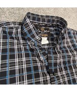 Wrangler Shirt Men L Black Blue Plaid George Strait Western Cowboy Rodeo... - $21.99