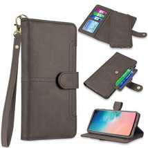For Samsung S10 Plus PU Leather Wallet Magnetic Case GRAY - £4.68 GBP