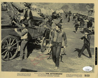 Fess Parker signed 1959 The Jayhawkers Vintage B&W 8x10 Photo Best Wishes- JSA # - $78.95