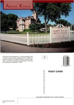 Kansas Abilene Kirby House Restaurant White Fence Flowers Trees VTG Postcard - £7.51 GBP