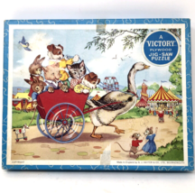 Vintage Victory Plywood Jig-Saw Puzzle 30 Piece Complete Animal Friends at Fair  - £23.59 GBP