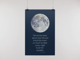 Moon Poster Print, Full Moon Posters, Moon quote Print, Moon Poster quote - £24.12 GBP