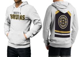 Boston Bruins High-Quality Men&#39;s White Hoodie - £27.96 GBP
