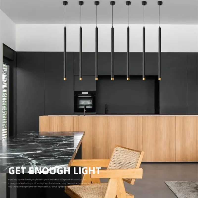  Long  Pendant Lights 3W 5W 7W Kitchen Light White Black Length Adjustable Home  - £137.93 GBP