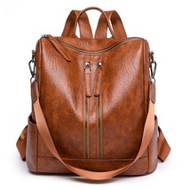 Women Backpack Female Leather Bagpack Ladies Sac A Dos School Bags for Girls Lar - £37.99 GBP