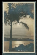 Vintage Real Photo Postcard RPPC Sunset Palm Trees Miraflores Lake Panama - £14.87 GBP