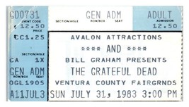 Grateful Dead Concert Ticket Stub July 31 1983 Ventura California - £35.47 GBP