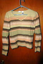 Womens Emma James Stripe Long Sleeve Large Shirt Knit Top - £11.95 GBP