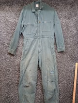 Vintage Rare Lee Union Alls Sanforized Coveralls Workwear 40 Green Patched - £112.15 GBP