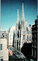 Aerial View St. Patrick&#39;s Cathedral New York Postcard - £4.04 GBP
