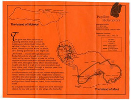 Papillon Helicopter Brochure Molokai and Maui Hawaii  - $17.82