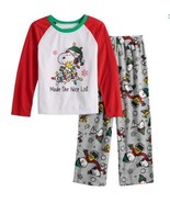 Girls Pajamas Christmas Snoopy Made The Nice List Long Sleeve 2 pc Fleec... - £15.46 GBP