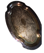 Steel Plated Vintage Antque Serving Plate-RARE-SHIPS N 24 HOURS - $1,141.34 MXN