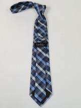 Men's Nicole Miller Tie Classic Woven Silky Feel #Nicole-1 Blue Checker image 3