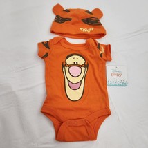 Tigger Infant Snap Shirt With Hat Orange Newborn Disney - $13.86