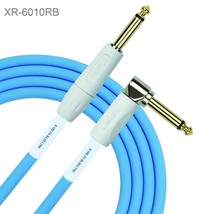 10ft Kirlin 1/4&quot; Mono M/M Straight to Right Angle Instrument Cable, Blueline - £26.61 GBP