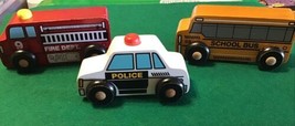 Vintage 3 Wooden &quot;Lakeshore&quot; Toy Cars And Trucks - £10.89 GBP