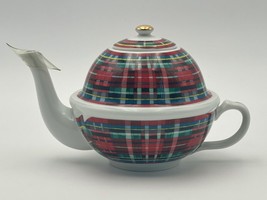 William Sonoma Stuart Dress Tartan Porcelain Teapot Plaid Pattern Made i... - $23.76