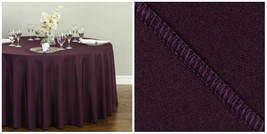 Tablecloth 120 in Round Polyester Tablecloth Wedding Party Event -Egg Plant- P01 - £29.76 GBP