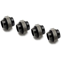 XSPC G1/4&quot; 5mm Male to Male Fitting, Black Chrome, 4-pack - £32.25 GBP
