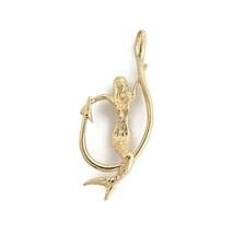 Vintage Mermaid Fish Hook Pendant Charm 14K Yellow Gold, 3.86 Grams - £542.83 GBP