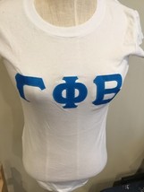 Gamma Phi Beta Sorority Stitched Lettered Ladies Fitted Tee Size M New WO/T - $12.86