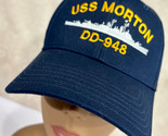 USS Morton Battleship DD-948 Blue Adjustable Baseball Cap Hat - £12.17 GBP