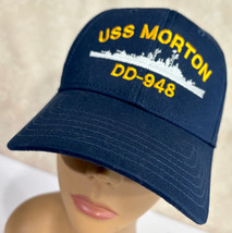 USS Morton Battleship DD-948 Blue Adjustable Baseball Cap Hat - $15.32
