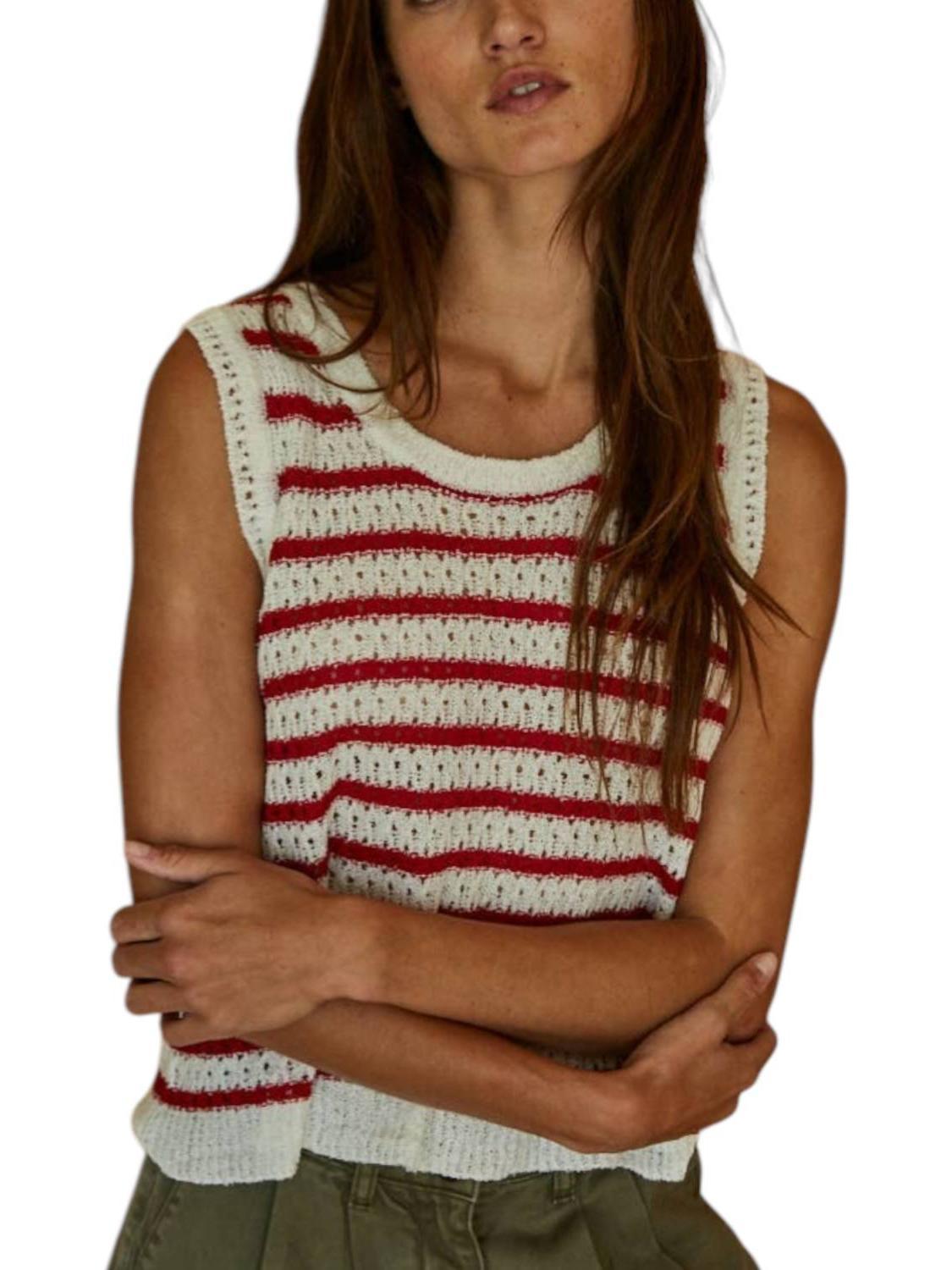 By Together Knit Sweater Acrylic Nylon Striped Sleeveless Top Size S - $44.55