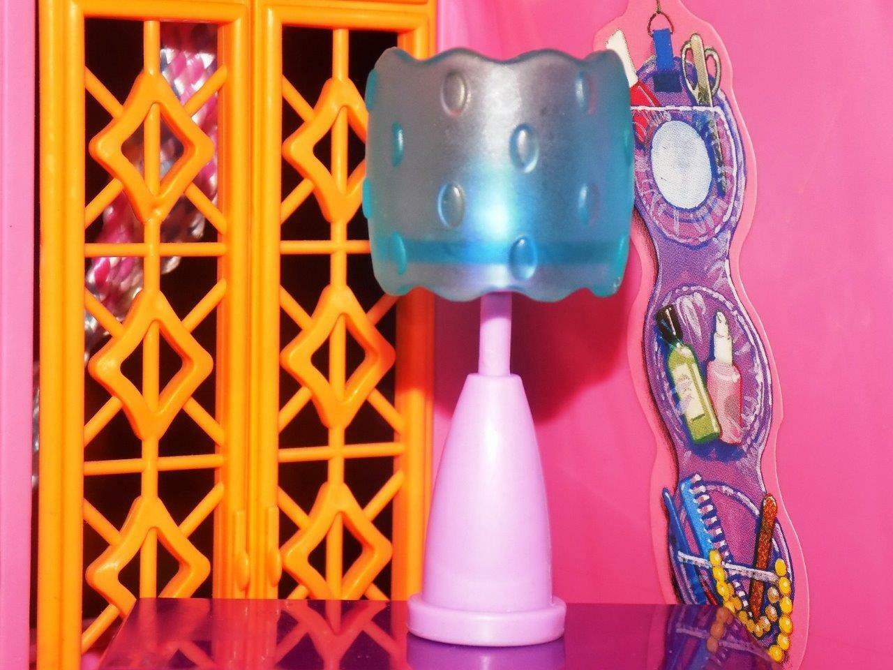 Barbie Dollhouse Purple Blue Lamp Light fits Fisher Price Loving Family Bedroom - $3.99