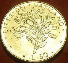 Selten Edelstein UNC Vatikan 1970 50 Lire ~ Olivgrün Zweig ~ Nur 190,000 Minted - £11.95 GBP